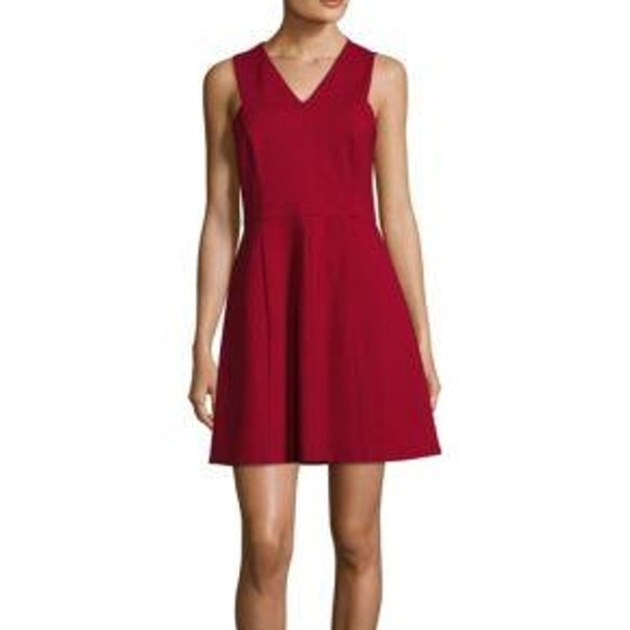 Everly Red Sleeveless V-Neck Mini Dress - Picture 1 of 5